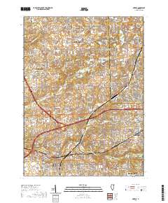 Mokena 2021 topographic map thumbnail