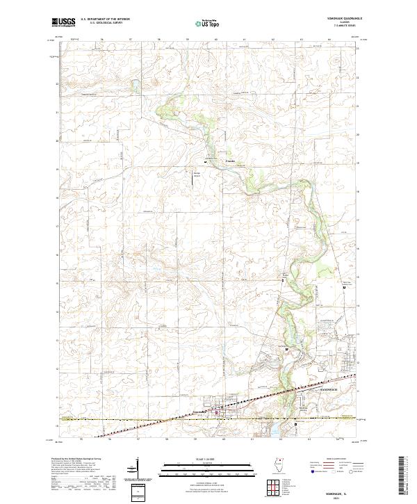 Somonauk 2021 topographic map thumbnail