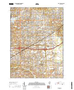 Tinley Park 2021 topographic map thumbnail