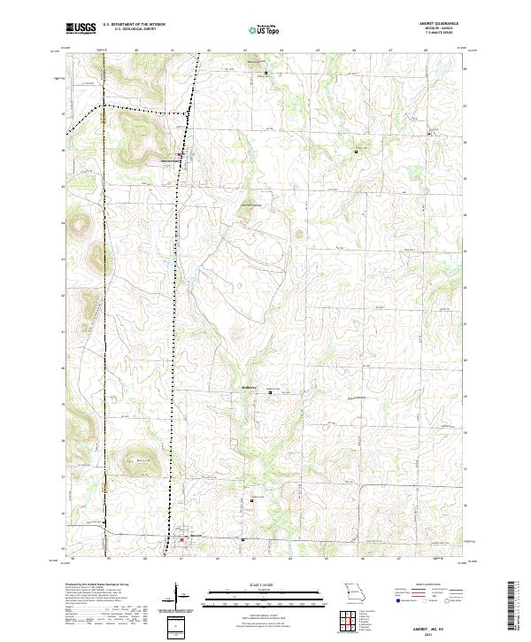 Amoret topographic map thumbnail