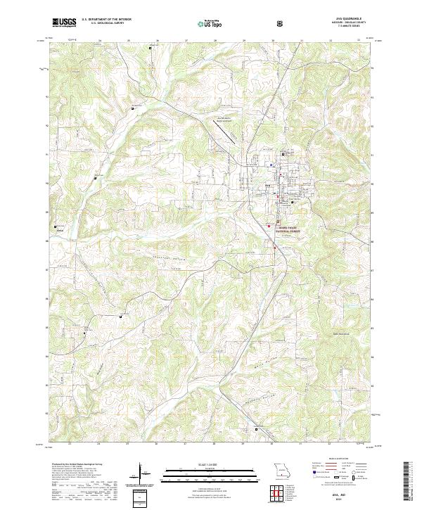 Ava topographic map thumbnail
