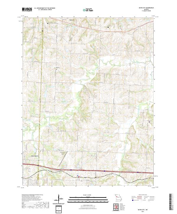 Bates City topographic map thumbnail