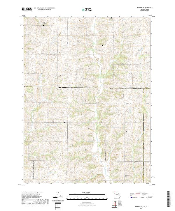 Bedford SW topographic map thumbnail