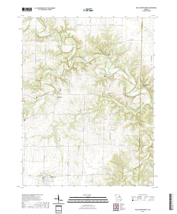 Bellflower North topographic map thumbnail