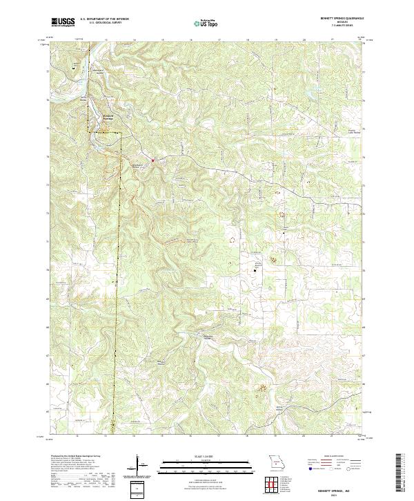 Bennett Springs topographic map thumbnail