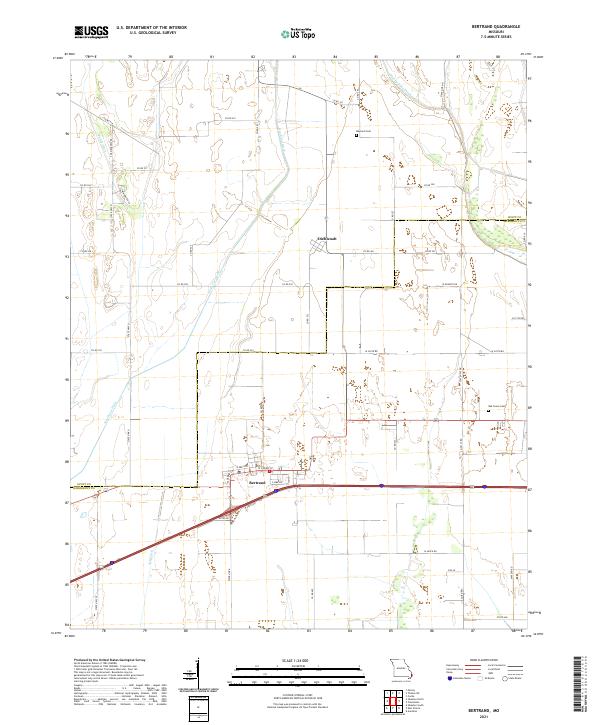 Bertrand topographic map thumbnail