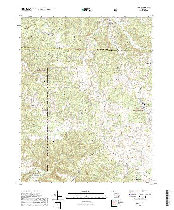 Beulah topographic map thumbnail