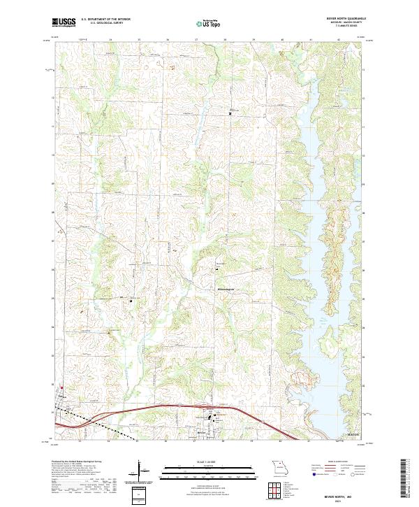 Bevier North topographic map thumbnail
