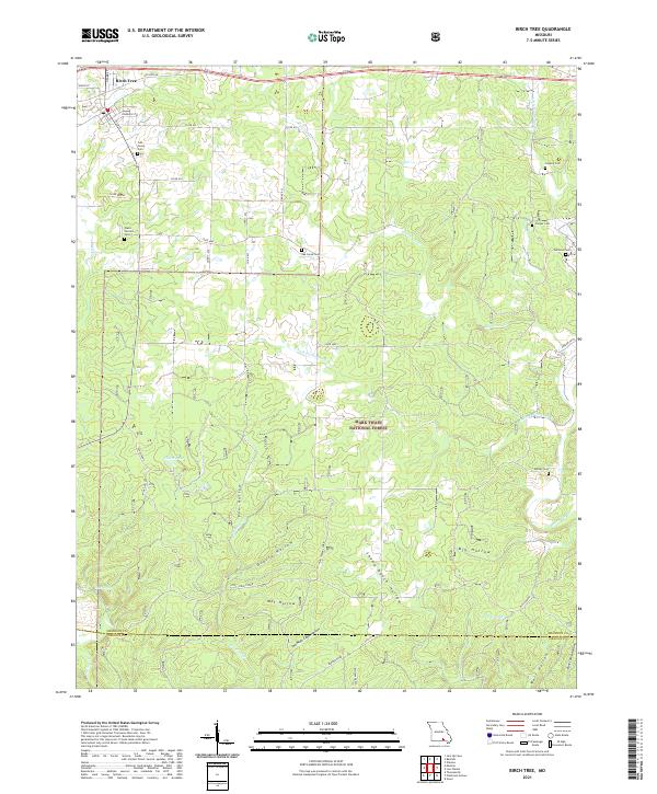 Birch Tree topographic map thumbnail