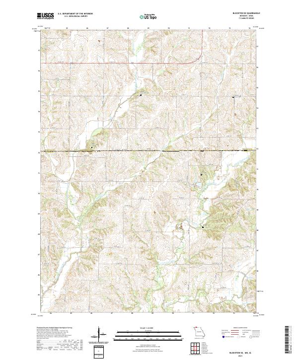 Blockton SE topographic map thumbnail