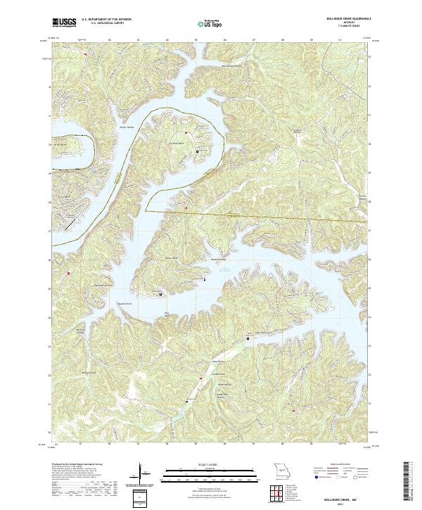 Bollinger Creek topographic map thumbnail