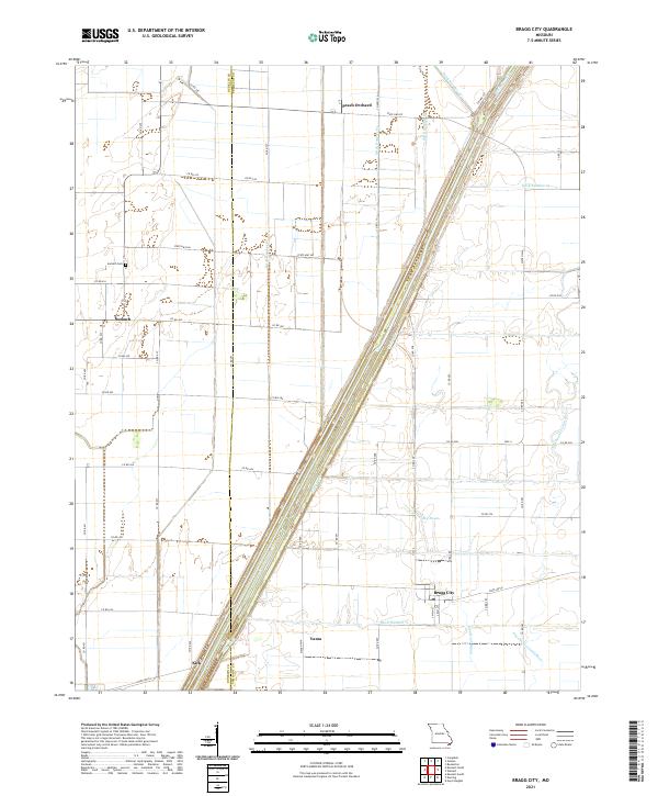 Bragg City topographic map thumbnail