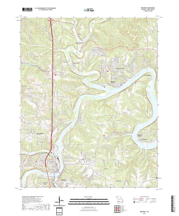Branson topographic map thumbnail