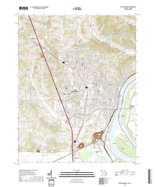 Cape Girardeau topographic map thumbnail