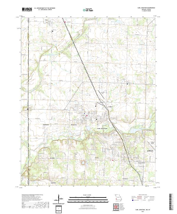 Carl Junction topographic map thumbnail