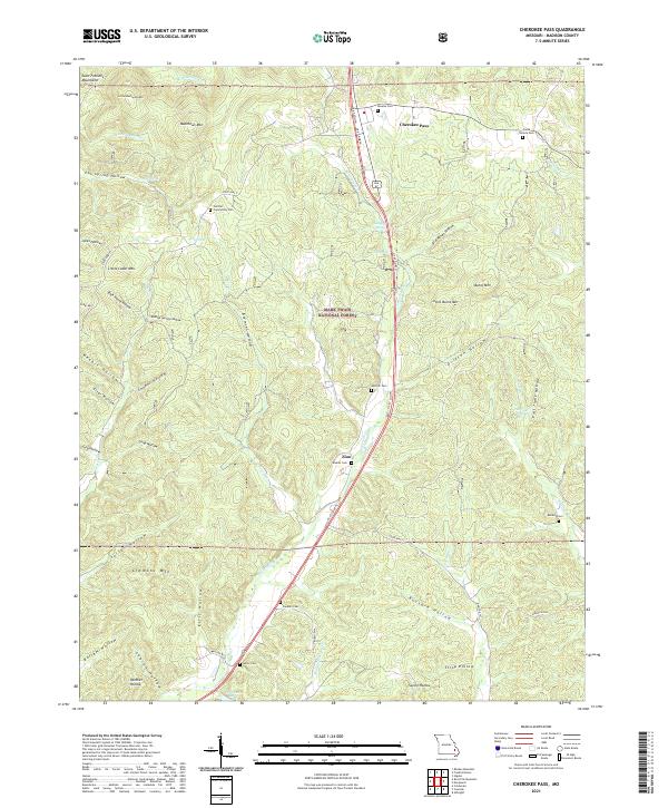 Cherokee Pass topographic map thumbnail