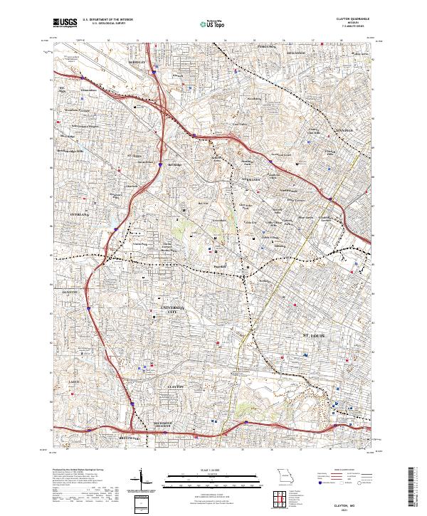 Clayton topographic map thumbnail