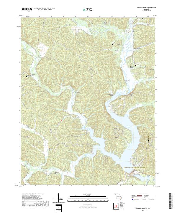 Clearwater Dam topographic map thumbnail