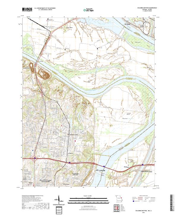 Columbia Bottom topographic map thumbnail