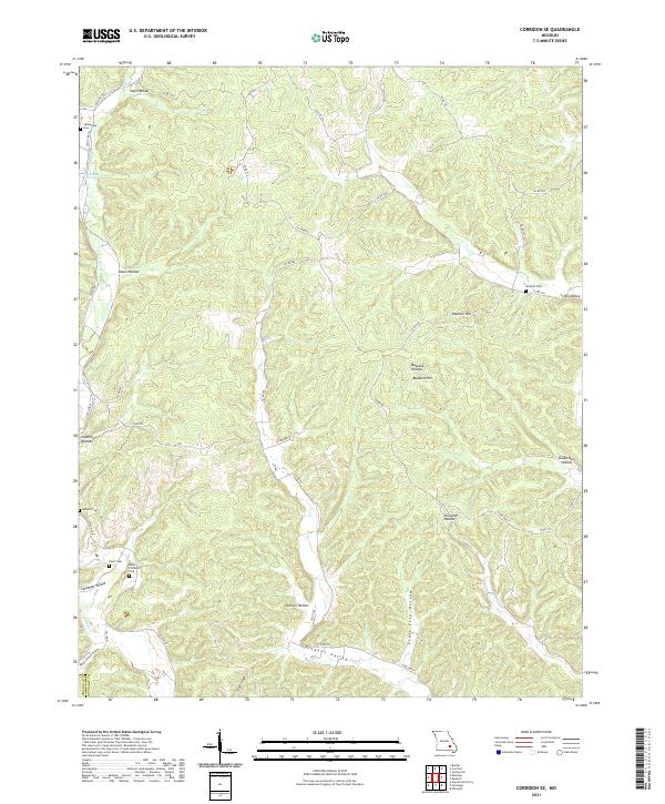 Corridon SE topographic map thumbnail