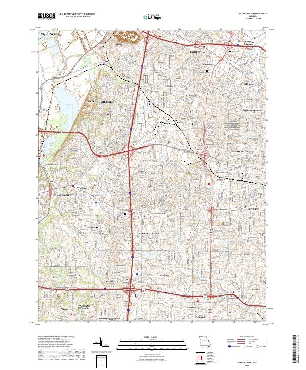 Creve Coeur topographic map thumbnail