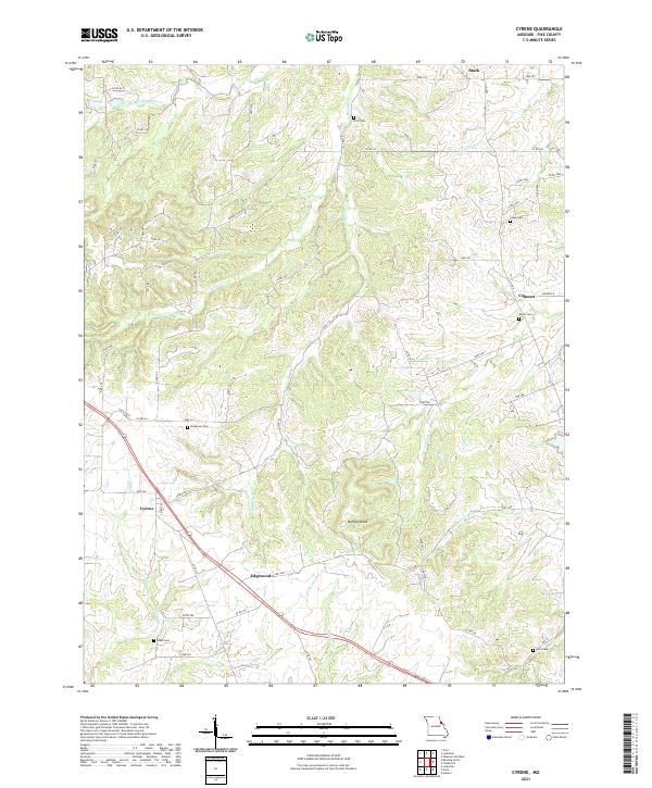 Cyrene topographic map thumbnail
