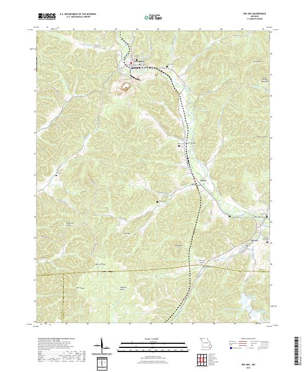 Des Arc topographic map thumbnail