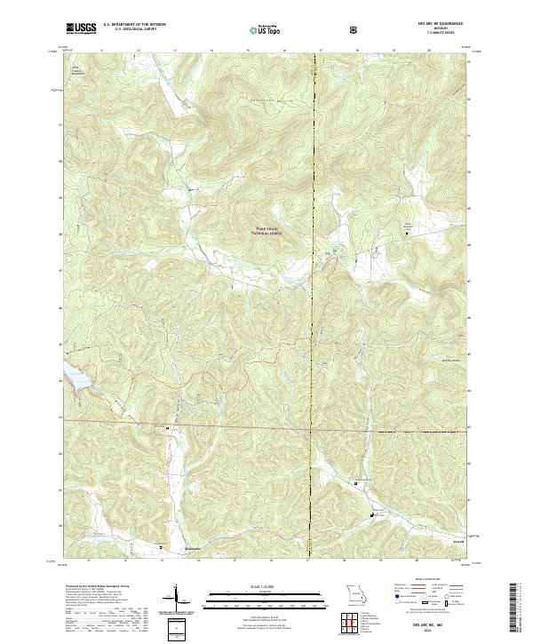 Des Arc NE topographic map thumbnail