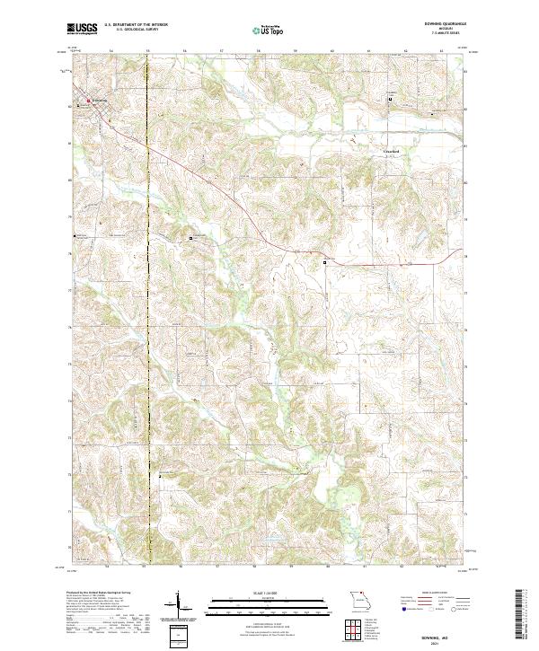 Downing topographic map thumbnail