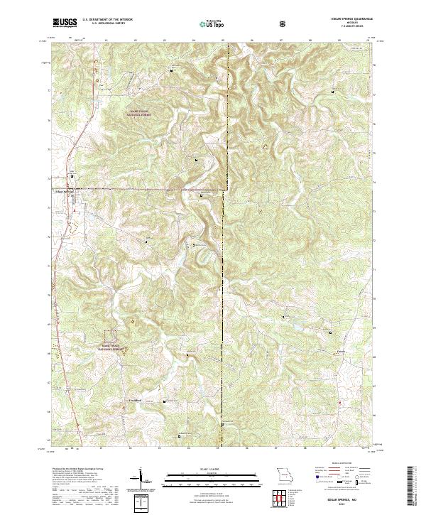 Edgar Springs topographic map thumbnail