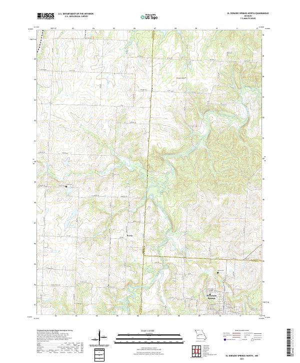 El Dorado Springs North topographic map thumbnail