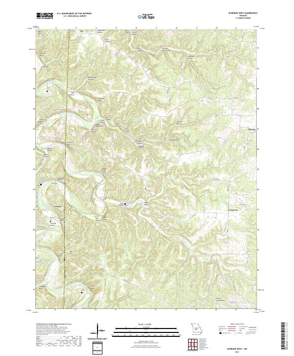 Eldridge West topographic map thumbnail