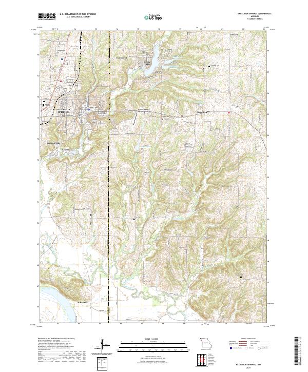 Excelsior Springs topographic map thumbnail