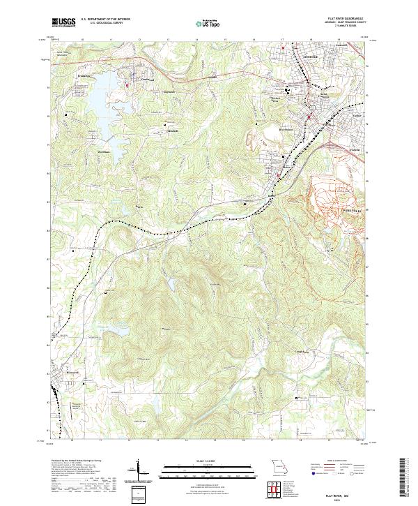 Flat River topographic map thumbnail