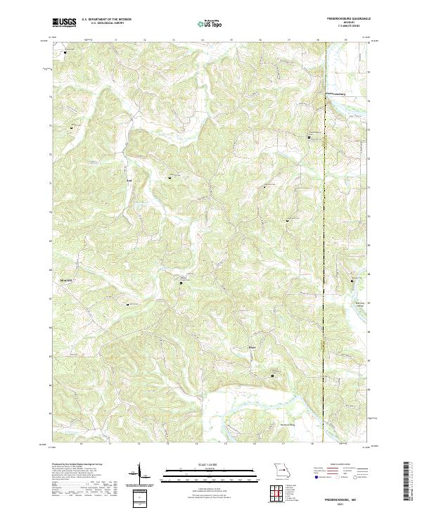 Fredericksburg topographic map thumbnail