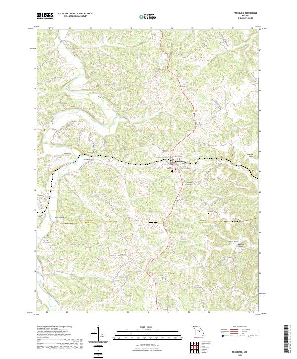 Freeburg topographic map thumbnail