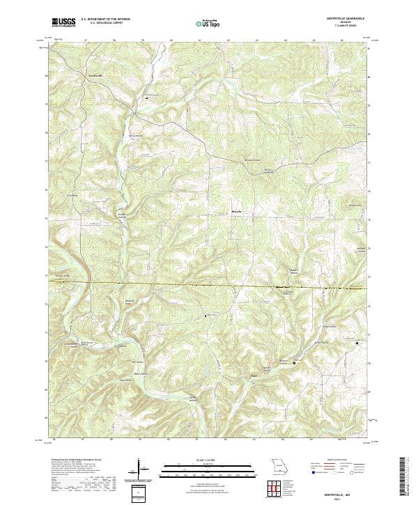 Gentryville topographic map thumbnail
