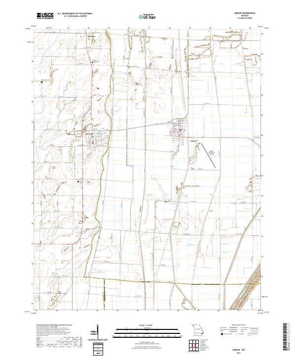 Gideon topographic map thumbnail