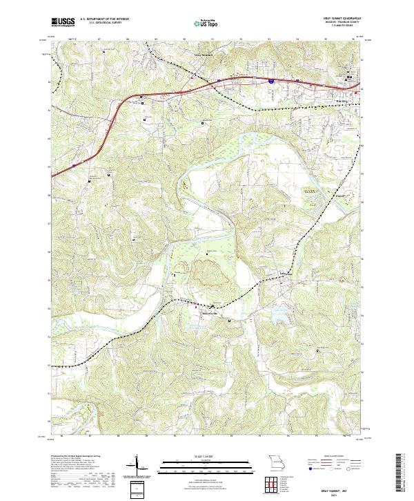 Gray Summit topographic map thumbnail