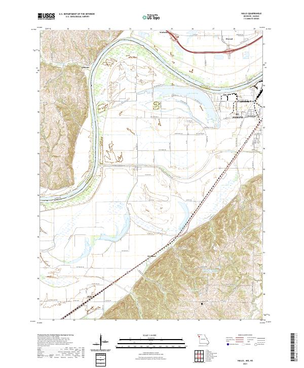 Halls topographic map thumbnail