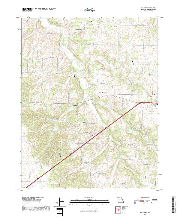 Halltown topographic map thumbnail