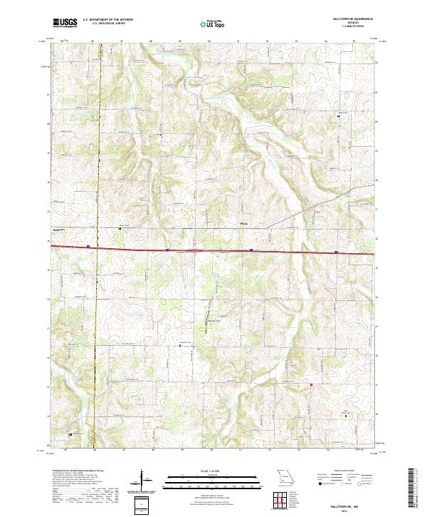 Halltown NE topographic map thumbnail