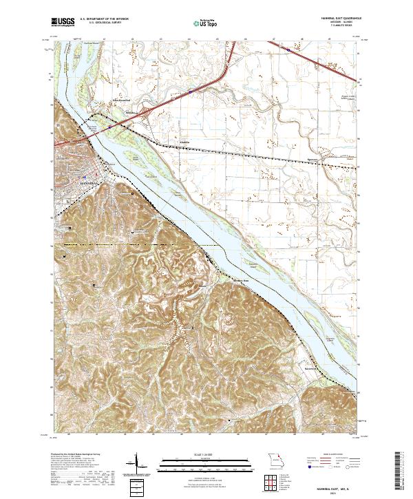 Hannibal East topographic map thumbnail