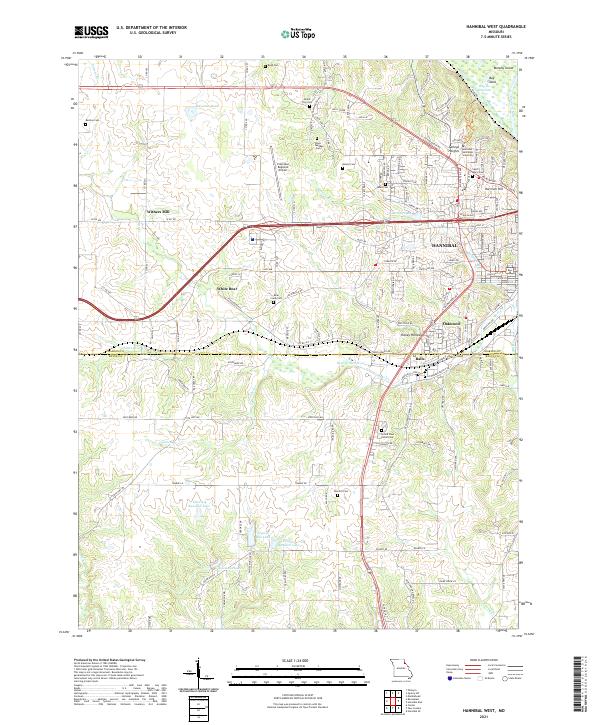 Hannibal West topographic map thumbnail