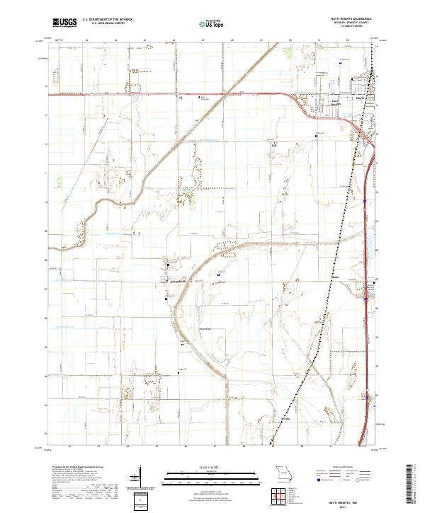 Hayti Heights topographic map thumbnail