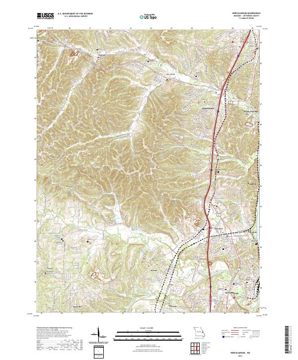 Herculaneum 2021 topographic map thumbnail
