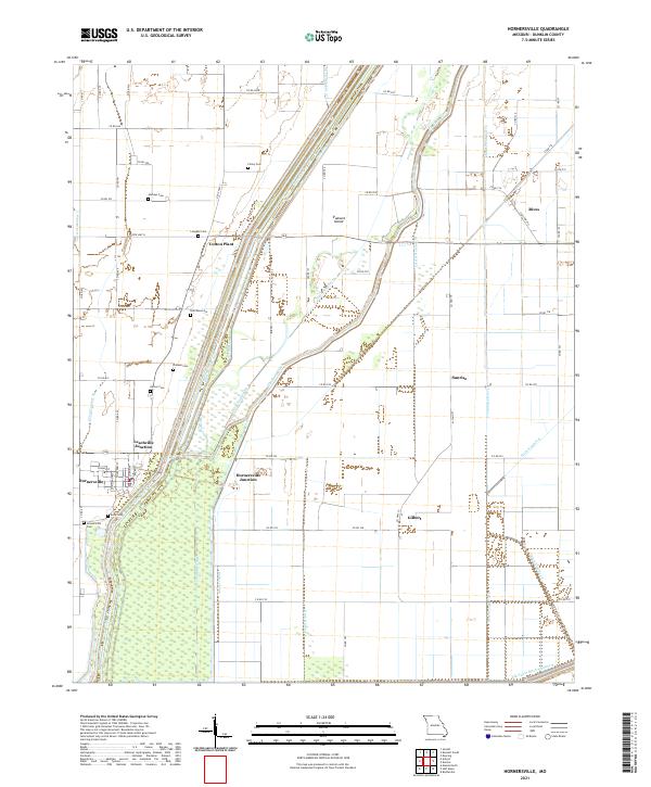 Hornersville topographic map thumbnail