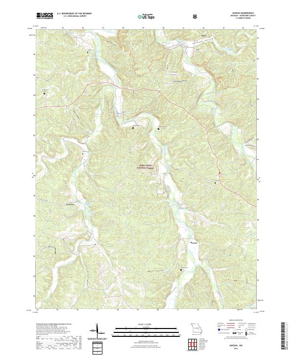 Huzzah topographic map thumbnail