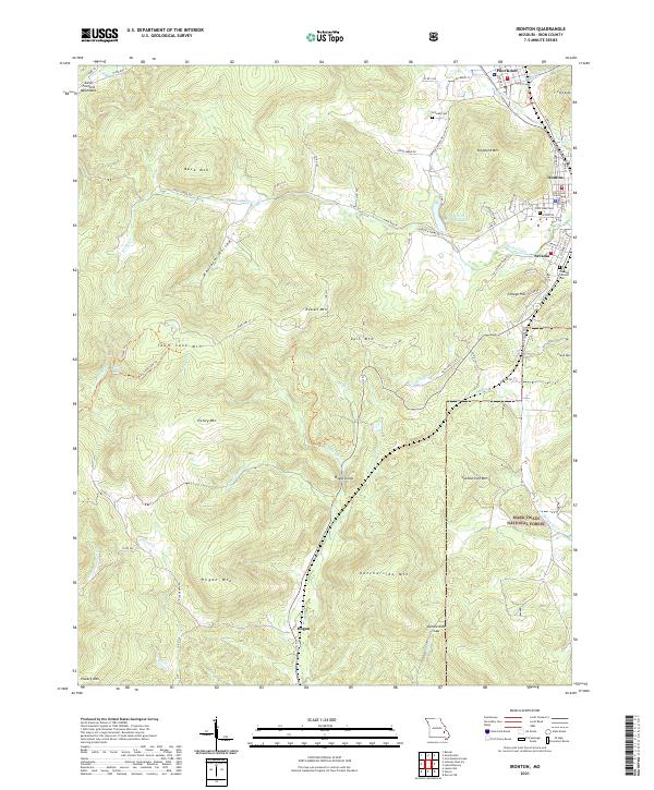Ironton topographic map thumbnail