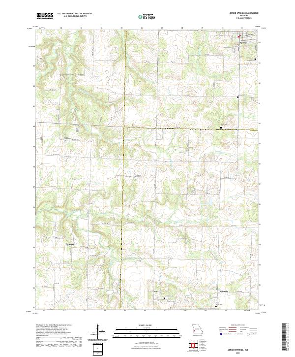 Jerico Springs topographic map thumbnail